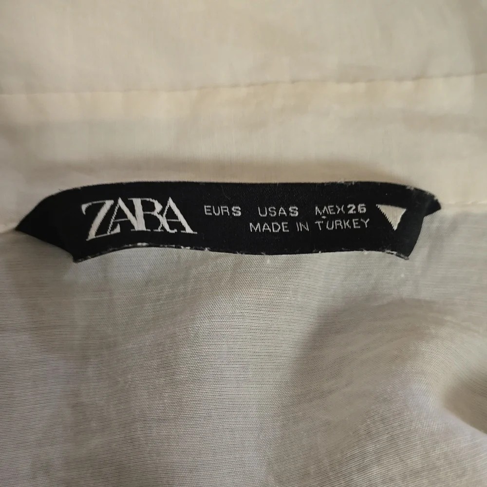 Zara White Ruched Shirt Dress - Picture 6 of 7